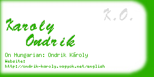 karoly ondrik business card