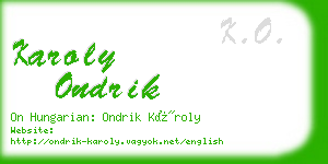 karoly ondrik business card